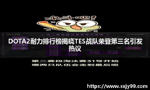 DOTA2耐力排行榜揭晓TES战队荣登第三名引发热议